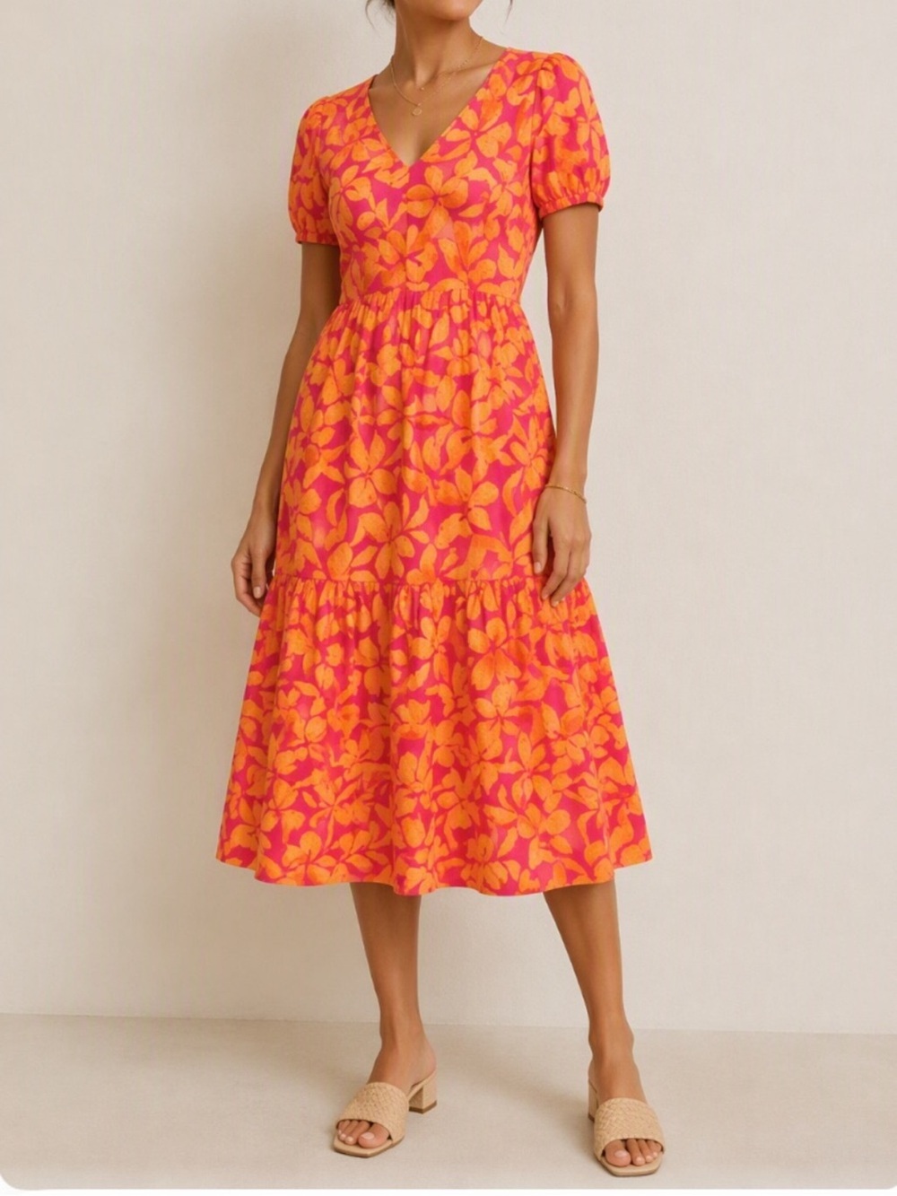 J crew floral midi dress